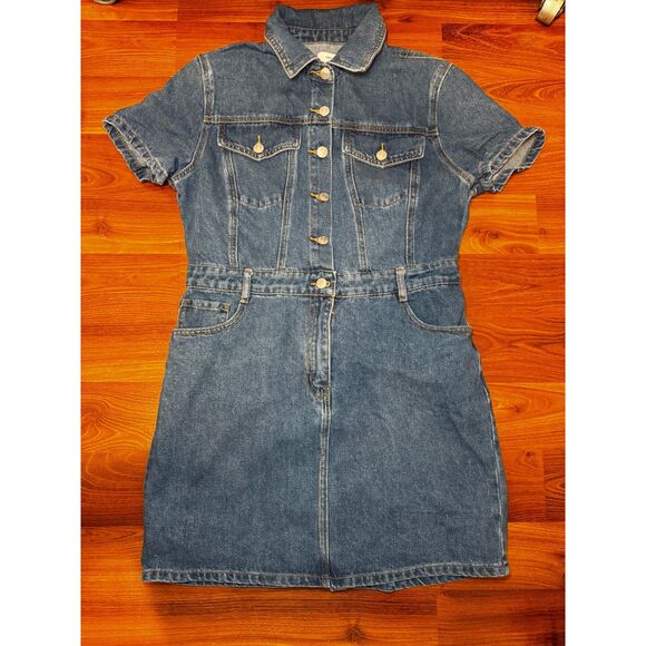 Forever 21 Dresses & Skirts - Forever21 Blue Denim Button Up Short Sleeve Mini Dress